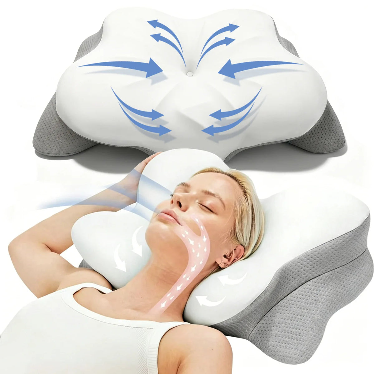 MORPHEAA Ergo Oreiller Cervical Mémoire de Forme Papillon Rafraîchissant