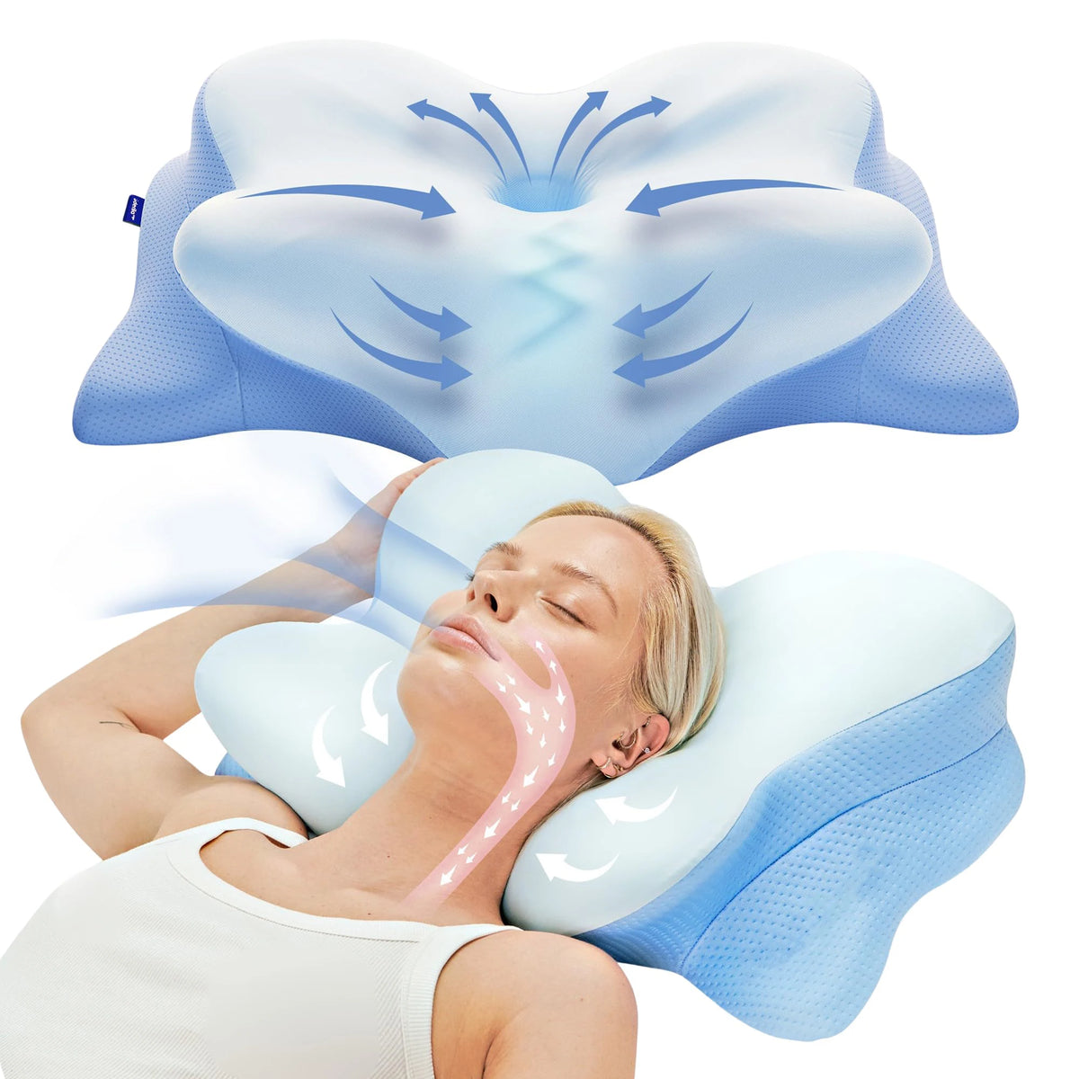 MORPHEAA Ergo Oreiller Cervical Mémoire de Forme Papillon Rafraîchissant