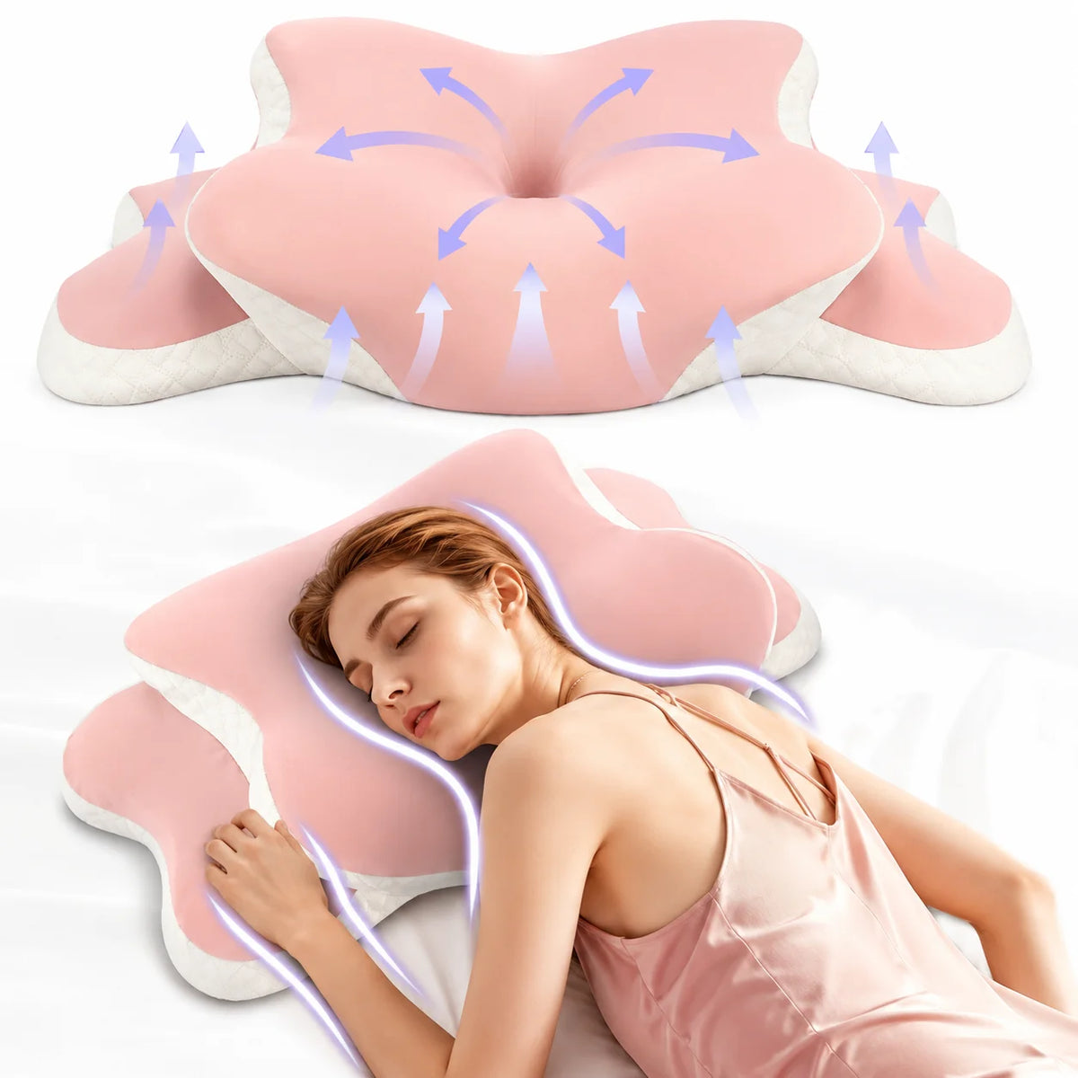 MORPHEAA Oreiller Ergonomique Cervical 2 en 1  | 65x37x10/13cm
