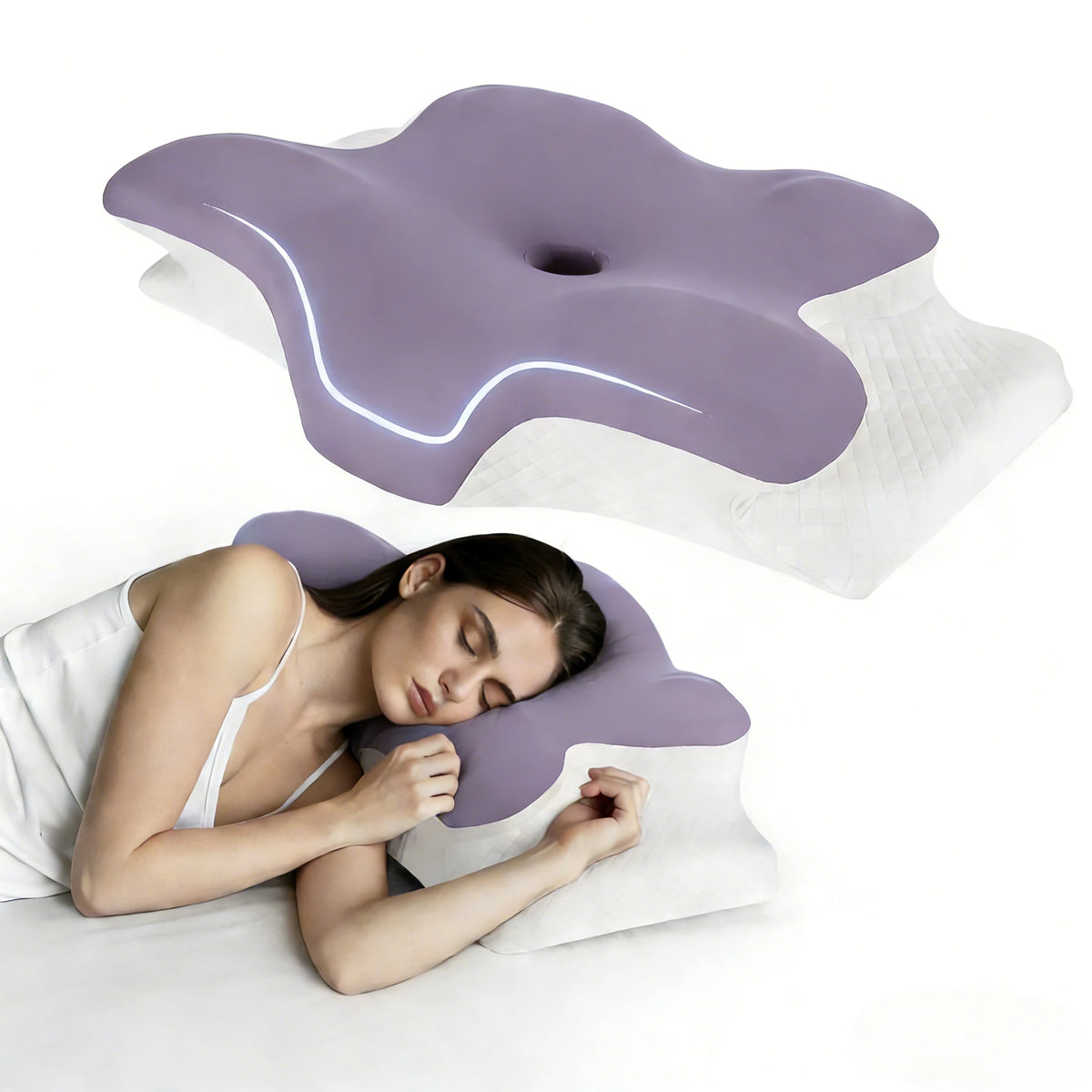 MORPHEAA Oreiller Ergonomique Cervical 2 en 1  | 65x37x10/13cm