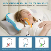 MORPHEAA Oreiller Ergonomique Cervical 2 en 1 Double Hauteur 60x40x12cm