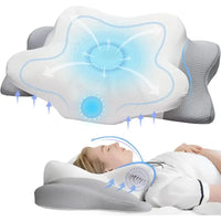 MORPHEAA Oreiller Ergonomique Cervical 2 en 1 Double Hauteur 60x40x12cm