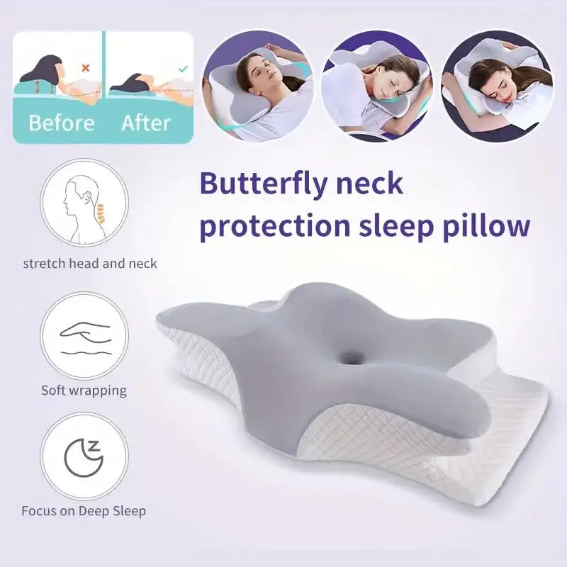 MORPHEAA Oreiller Ergonomique Cervical, Oreiller Papillon à Mémoire de Forme
