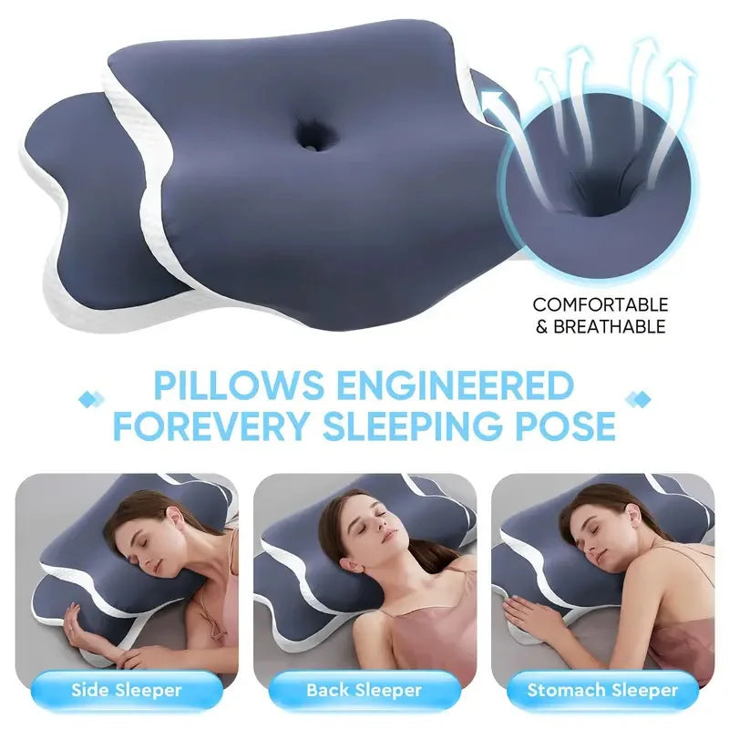 MORPHEAA Oreiller Ergonomique Cervical 2 en 1  | 65x37x10/13cm
